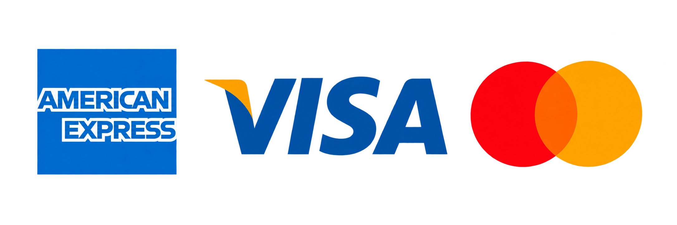 American Express, Visa and Mastercard